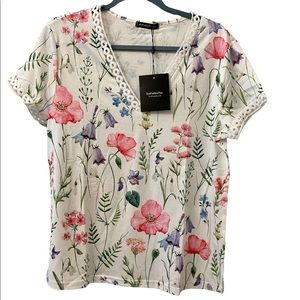 Summer V neck floral top